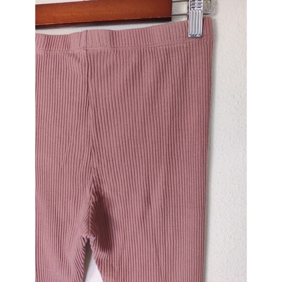 Amour Vert Pink High Waisted Magda Paris Rib Ribbed Leggings Size S - Picture 6 of 8